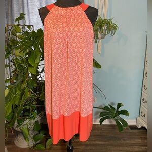Orange and white sports dress built-in bra activewear summer dress bright colors